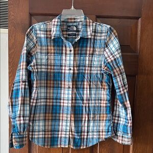 The North Face Men's Blue Plaid Button-Up Shirt